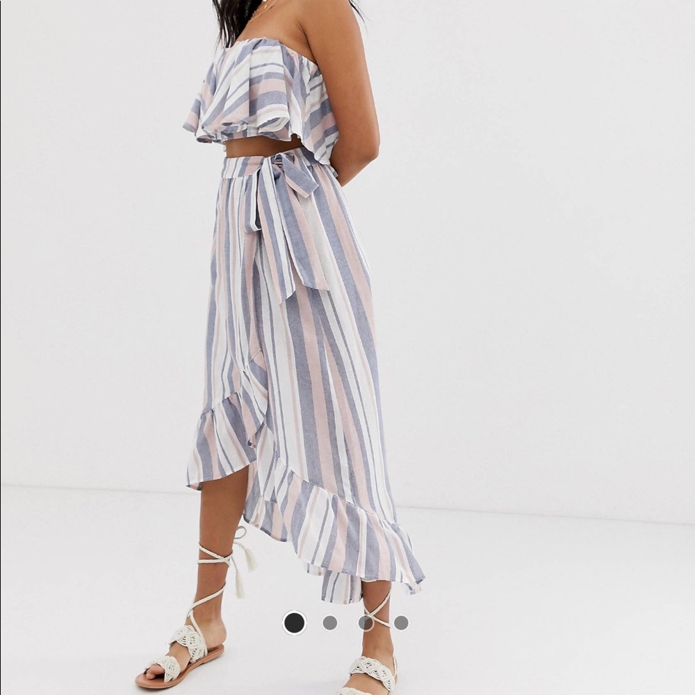 ASOS woven stripe beach sarong 2 piece set